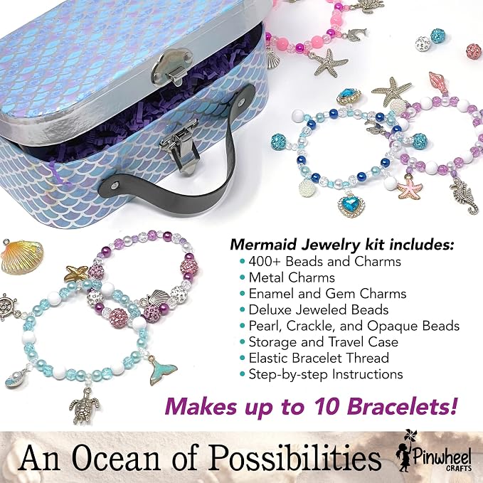 Pinwheel Crafts Mermaid Charm Bracelet Making Kit - Image 2