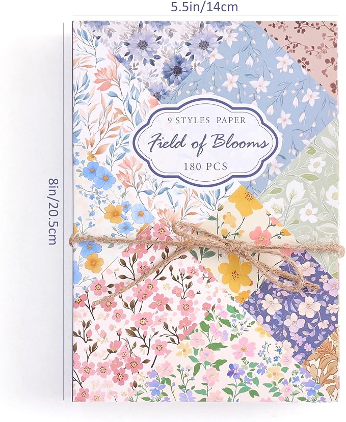 180 Sheets Vintage Floral Scrapbook Paper - Image 3
