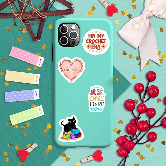100Pcs Crochet Stickers for Water Bottle, Laptop - Image 6