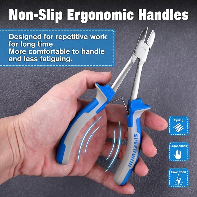 SPEEDWOX Long Reach Diagonal Pliers 6 Inches Mini Fine Wire Cutting Plier Slim - Image 5