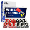 New Age America® 70pcs Wire Ferrules Kit | AWG 4 | Copper & Nylon | Black & Red | Insulated Cord Pin End Terminal | Cable Ferrules | Wire Ends Terminal Kit | 4 Gauge Ferrule | Crimp Connectors