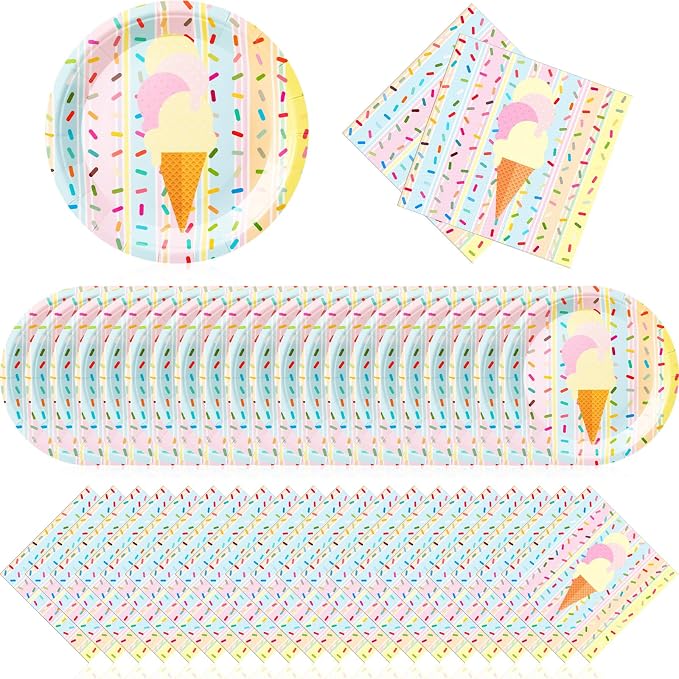 Zhehao 120 Pcs Disposable Paper Plates and Napkins Bulk Birthday Party by Zhehao