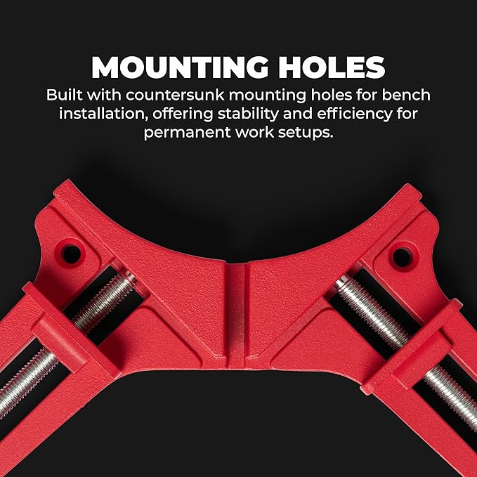 Right Angle Wood Clamp - Home Improvement Hand Tool - Premium Clamp Set with 45 Degree Cutting Guide Slot - 2 Pack
