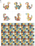 Patchwork Dinosaur Cotton Fabric Panel – 6 Designs + Bonus Sheet 29.5×19.6 inch by FabricsTown