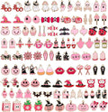 SANNIX 110Pcs 55 Pairs Pink Halloween Charms Bulk Cute Enamel Jewelry Charm | by SANNIX
