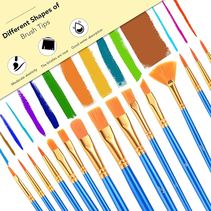 AROIC Acrylic Paint Brush Set, Small Paint Brush Kits - Image 3