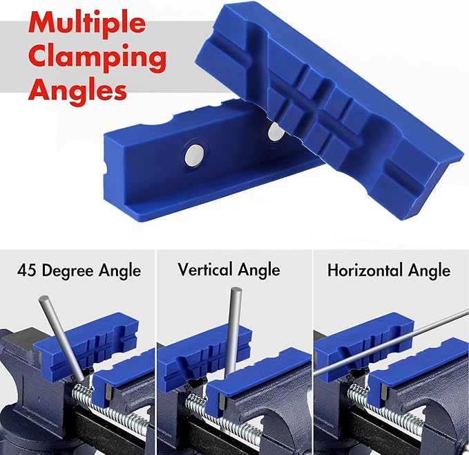 WORKPRO 2-Pair 4-1/2" Vise Jaw Pads, Magnetic TPU Vise Jaw Protective Covers, 1 Multi-Groove Jaw Pads Set and 1 Standard Waffle Surface Jaw Pads Set