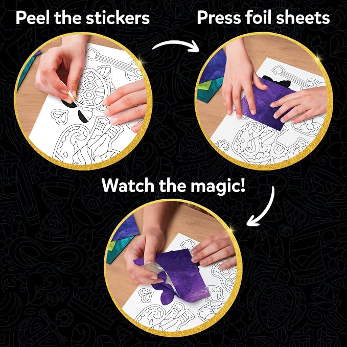 Skillmatics Foil Fun – Pretty Patterns, 18 DIY Magnets, Mess-Free Art | - Image 5