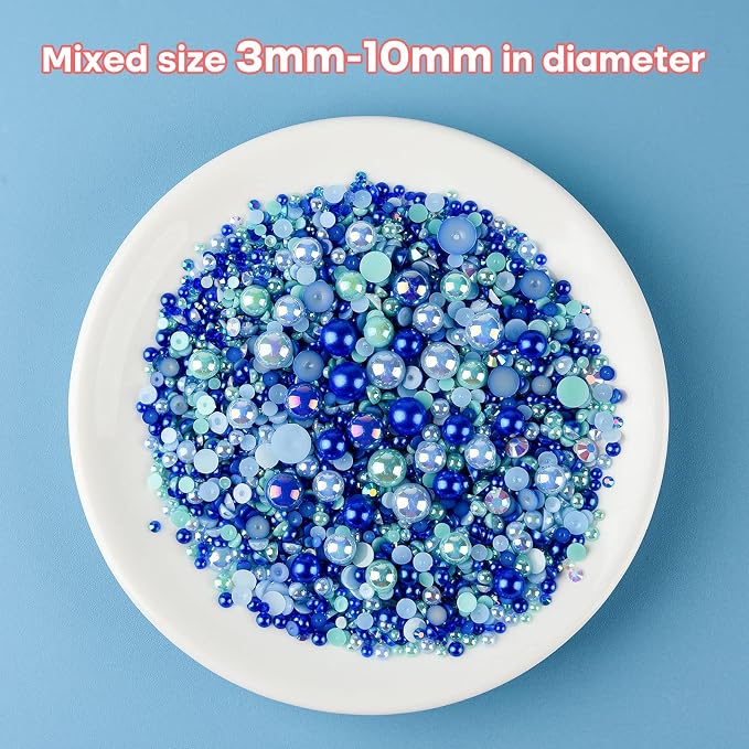 ASTARON 50g Mix Flatback Rhinestones Half Pearls - Image 3