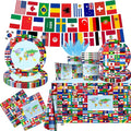 International World Flags Tableware Set, Flags Tablecloth by CMUSKO