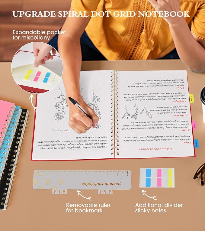 UEBZFOCS Dotted Notebook, Spiral Notebook Journal 8.5” x 11”, A4 Large Dot Grid - Image 5