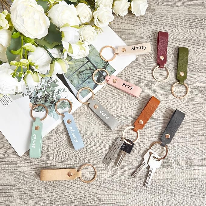 Wavyknot 300 Pcs PU Leather Keychain Blanks Bulk Laser Engraving Blanks - Image 4