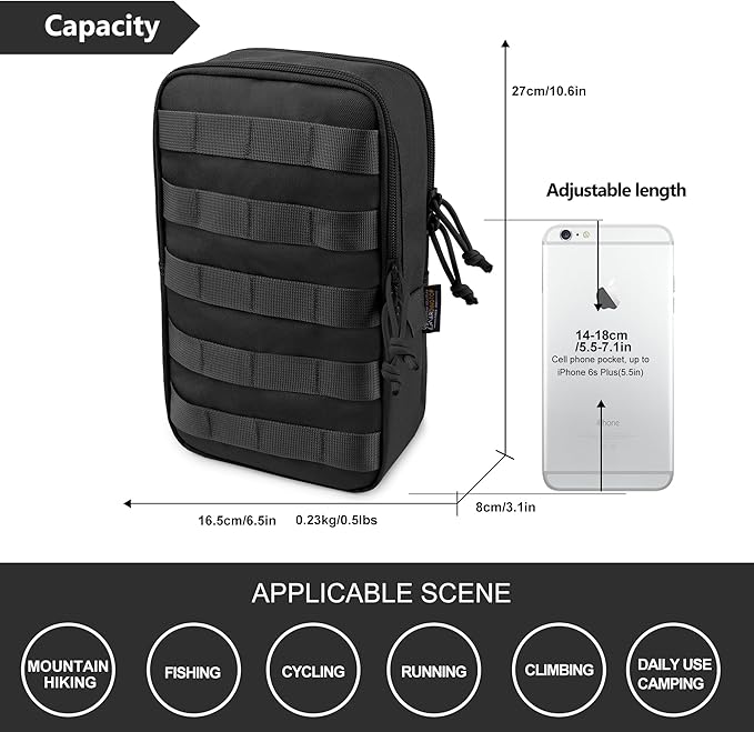 Mardingtop Molle Tactical Utility Pouch, EDC Admin Pouch Bag, Molle Attachment Military Modular Attachment