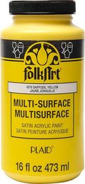 FolkArt Multi-Surface Satin Acrylic Paint in Assorted Colors, 16 oz, Daffodil by FolkArt