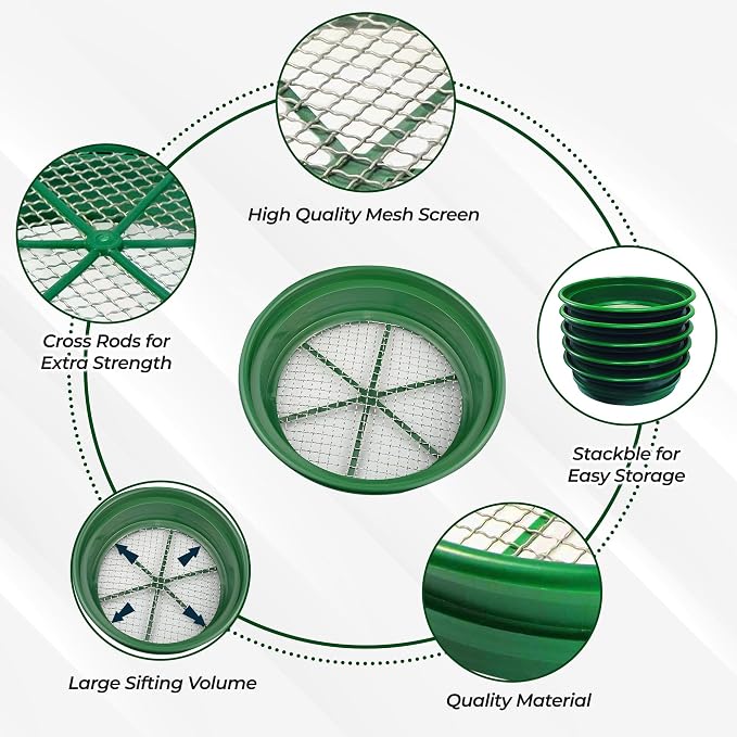 SE 13.25 Inch Wide Stackable Classifier Gold Prospecting Pan - Image 4