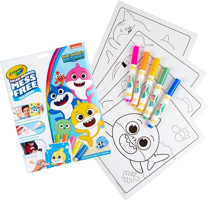 Crayola Baby Shark Color Wonder Pages, Mess Free Coloring - Image 2