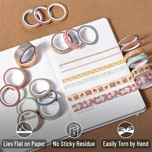Mr. Pen- Washi Tape Set, 21 Rolls, 5 Yards/Roll | Washi Tape - Image 5