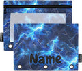 Custom Blue Electric Lightning Pencil Pouch by BOENLE-WELCOMEYOURCOMING
