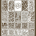 20 Pcs Abstract Texture Stencils Mixed Size Geometric Stencils by Unknown