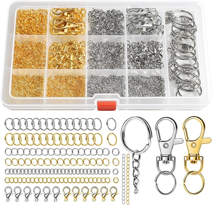 LEOBRO 968pcs Keychain Making Kit, Keychain Clip and Key Ring, Jump Rings by LEOBRO
