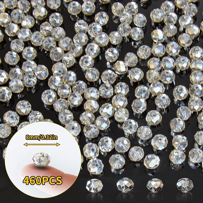 460Pcs 8mm Crystal Glass Beads for Jewelry Making Beads for Bracelets Necklace - Image 2