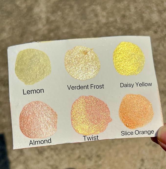 Set of 6 Handmade Mica Watercolors Paint-Metallic-Glitter-Shimmer Water Color - Image 4
