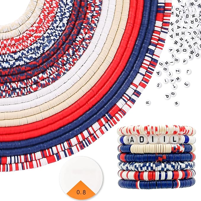 ADIIL 7200pcs Clay Beads Bracelet Making Kit, 6mm Polymer Heishi Beads by ADIIL