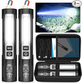 Banral Rechargeable Flashlights High Lumens - Super Bright Small Pocket Magnetic Flashlight, 8 Modes LED Tactical Flash Light, Dual Button Powerful Flashlight for Camping (2, Pure Black)