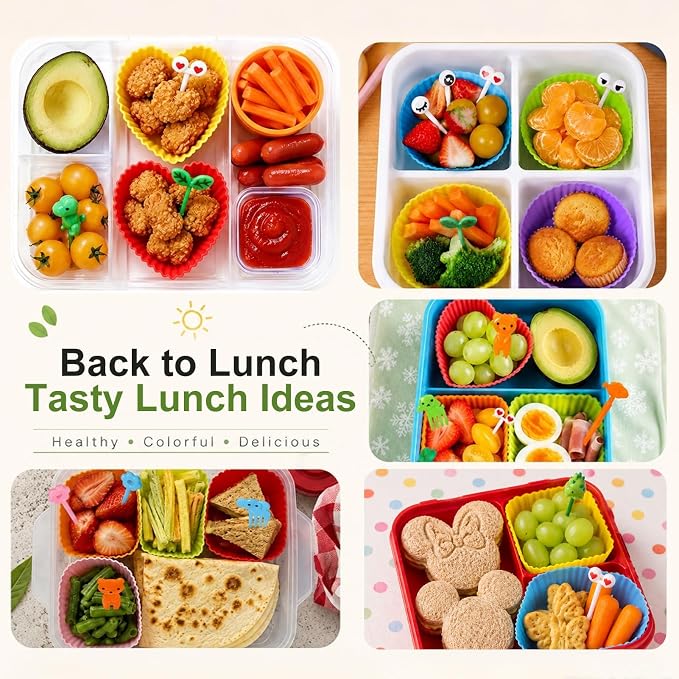 XANGNIER 104 Pcs Silicone Lunch Box Dividers - Image 3