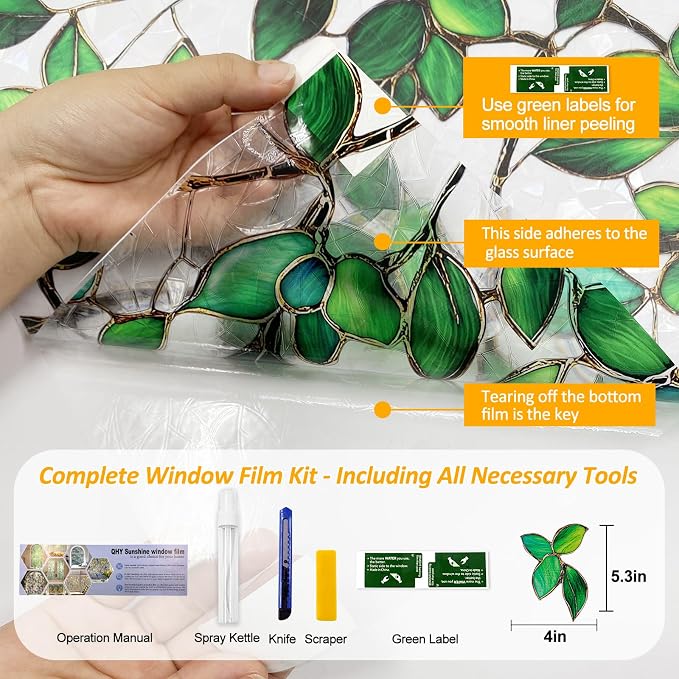 Window Privacy Film Stained Glass Window Film Rainbow Window Film Window clings - Image 2