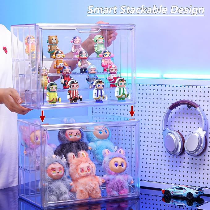 Acrylic Display Case for Collectibles, 4 Layer Adjustable Clear Figure Display - Image 5