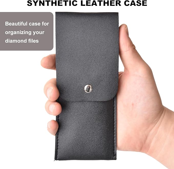 10pcs Mini Diamond Needle Files,Packed in Synthetic Leather Case,for high Precision Sanding Work on Wood,Plastic,Metal and Jewelry Carving
