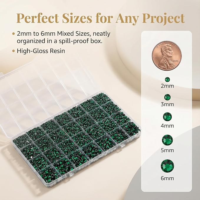 36000Pcs Emerald Green Rhinestones - Image 3