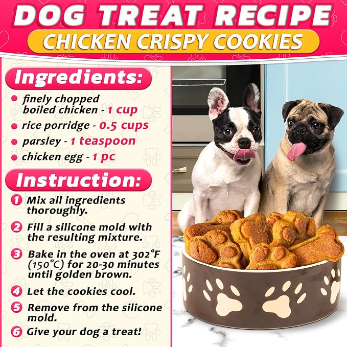2 Pcs Dog Treat Molds Silicone, Bone & Paw Shapes, Non-Stick | Dog Molds - Image 9