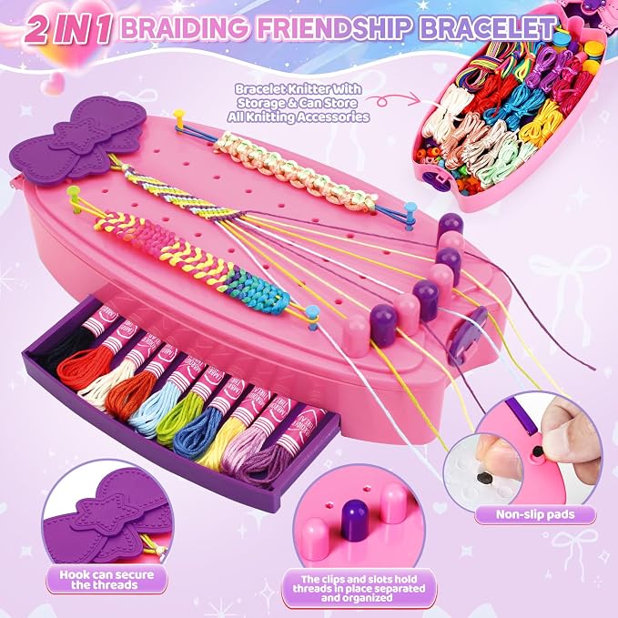 OCHIDO 2 in 1 Friendship Bracelet Kit, Bracelet Making Kit - Image 4