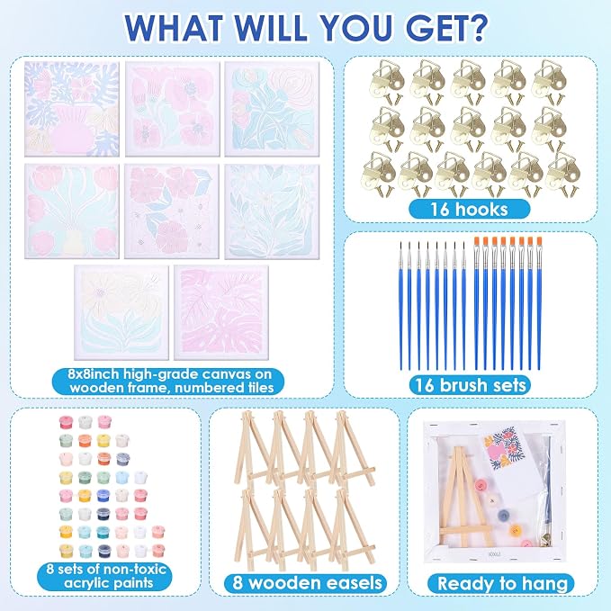RoundFunny 8 Set Paint by Numbers Kit - Image 2