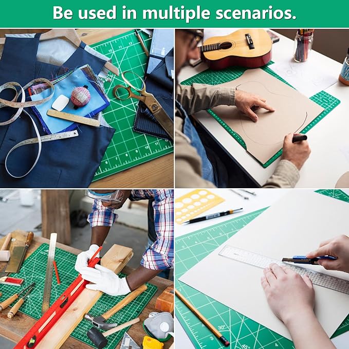 ArtAt Self Healing Cutting Mat: 【5 Pack Cutting Mat 12″x 18″】 Green Double - Image 5