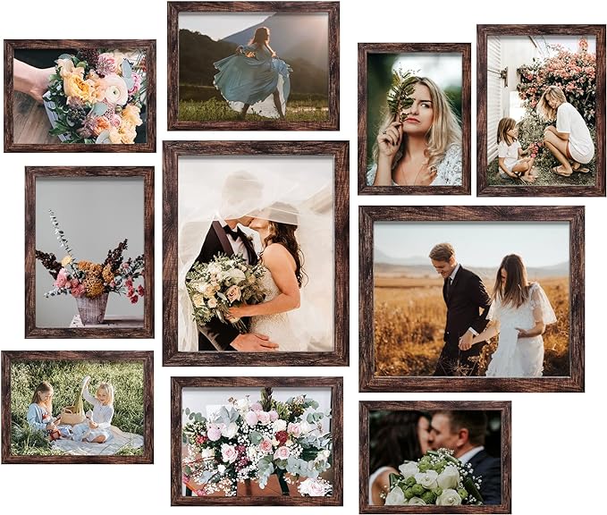 LUCKYLIFE Picture Frame Set 10-Pack, Gallery Wall Frame Collage by LUCKYLIFE