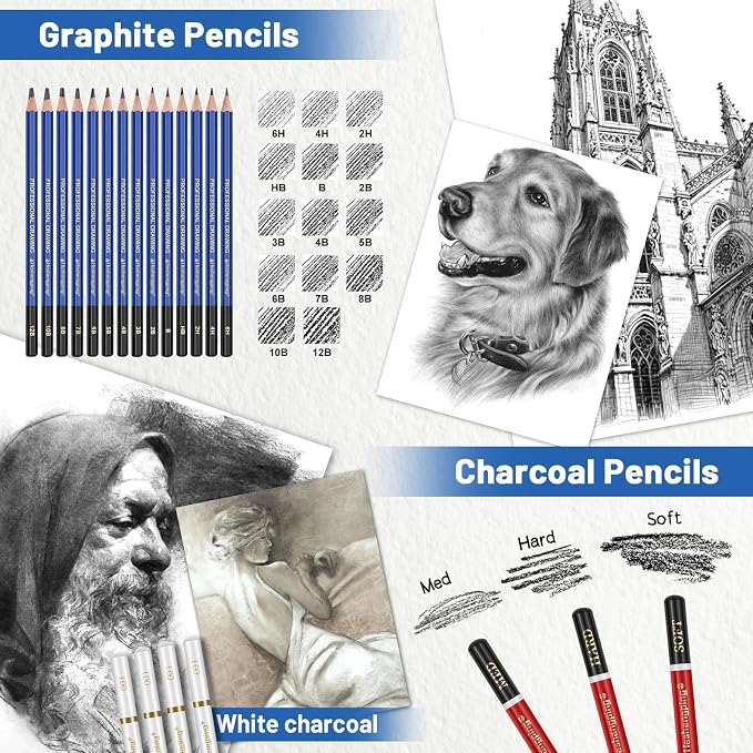 53 Pack Drawing Set Sketch Kit, Sketching Supplies - Image 8