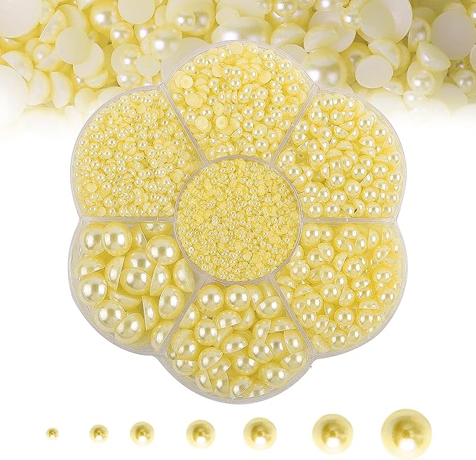 5600PCS Half Round Pearls Flatback Imitation Pearls by MLGDA