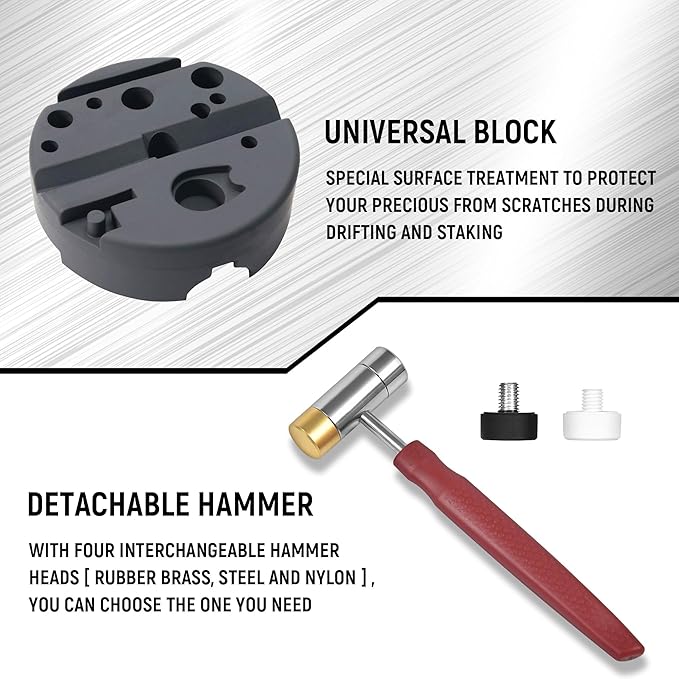 Pin Punch Set, 40PCS Steel and Brass, Mechanical Repair Tool with Hammer, Bench Block