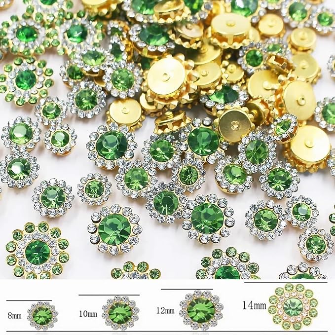 100pcs Sew on Rhinestones Crystal Gems Sunflower - Image 2