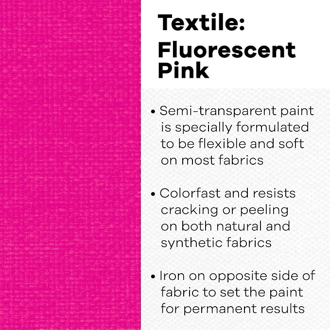 Jacquard Products Textile Color Paint FL, Fluorescent Pink, One Size - Image 2