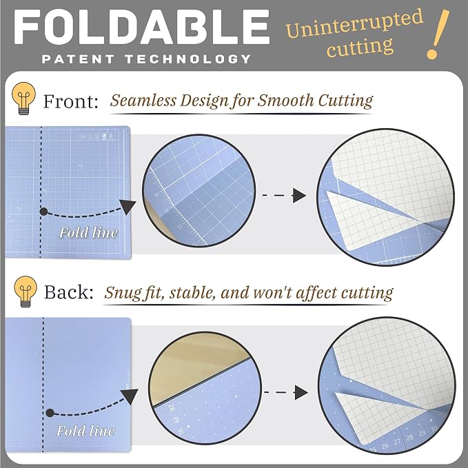 iMAT Flip Cutting Mat Note A2, Double-Sided, Origami White | Inch grid front - Image 5