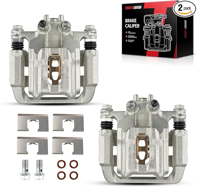 Torchbeam 2PCS Rear Driver and Passenger Side Brake Caliper For Honda Acura for 2007-2016 CR-V, 2013-2018 RDX, 2012-2015 Crosstour, Disc Brake Caliper Assembly with Bracket Replace # 19B6887+19B6886