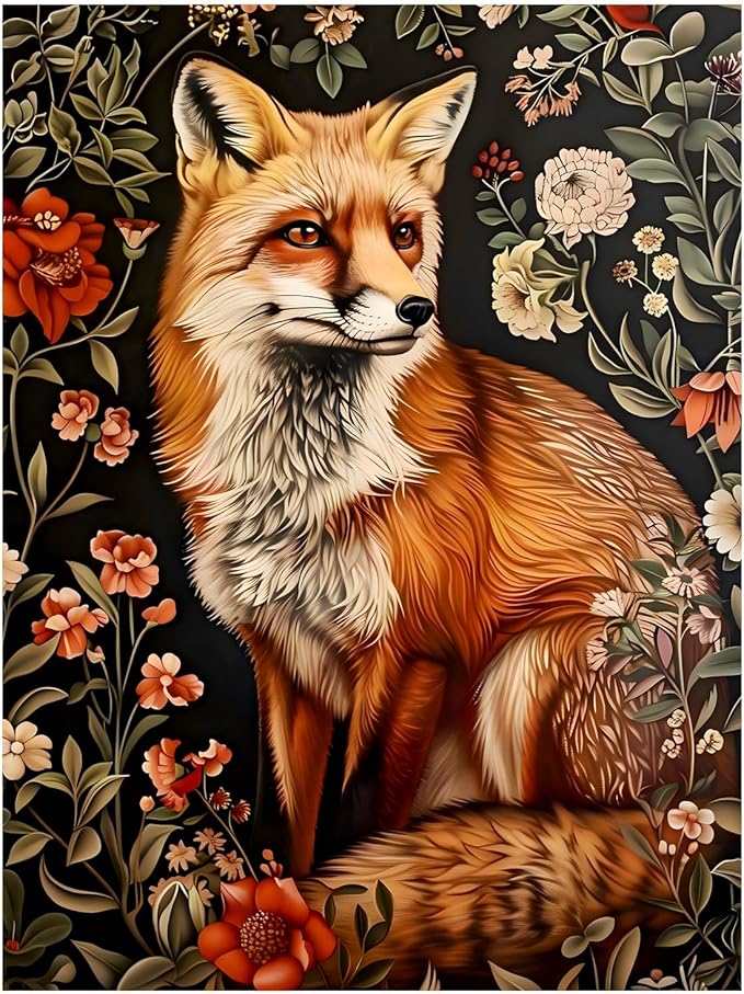 Paint by Numbers for Adult, Fox Paint by Numbers Kit for Adults Beginners by MANDUN