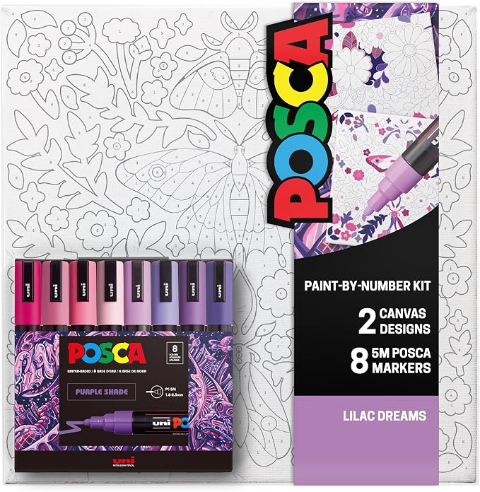 POSCA Canvas Paint by Number Kit, Lilac Dream by Unknown