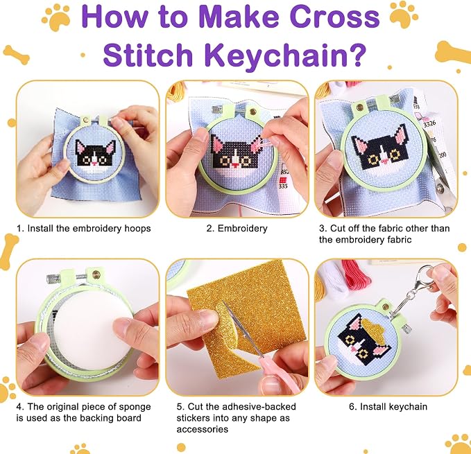 Caydo 5 PCS Cross Stitch Kits for Kids - Image 5