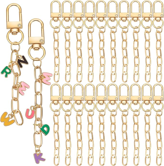 Ymapinc 20 Set Gold Keychain Making Kit, Lobster Claw Metal Clasp by Unknown