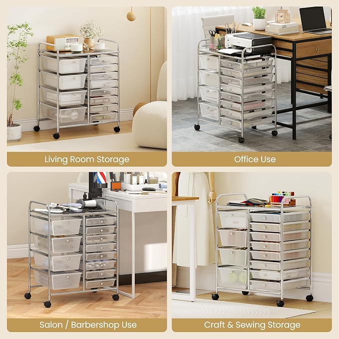 BECOMFORT 15-Drawer Rolling Cart - Image 8
